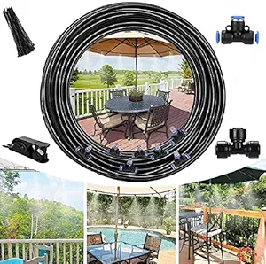 Trench Home Garden Patio Misting Micro Flow Drip Irrigation Misting Cooling System Plastic Mist Nozzle Sprinkler Micro Bubbler (Black)