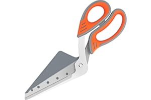 Vutyvve Ciseaux à pizza avec spatule à pizza amovible, lames tranchantes en acier inoxydable de qualité alimentaire et poignées souples, ciseaux de cuisine multifonctionnels, 27 cm, gris/orange