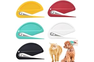 ZLXFT Coupe Noeud Chat Poil,5pcs Coupe-Papier d'emballage,Coupe Papier Coulissant,Coupe Bourre Chat pour Chats et Chiens,Peigne Noeud pour Animaux,Peigne D'épilation pour Chiens et Chats