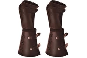 fllyingu Guantelete Medieval Brazalete Armadura, Guantelete Cuero Brazalete Retro Brazales Muñequera Brazalete Ancho Armadura, 2 Piezas