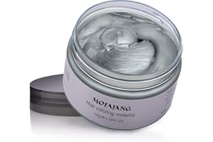MOFAJANG Cera Temporal Para Teñir el Cabello, Arcilla Para el Cabello con Fórmula Vegetal Fácil de Lavar Para Hombres y Mujeres, Cera Mate Para Teñir el Cabello Para Fiestas, Cosplay y Halloween, 120g (Gris)