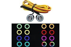 EPINON RC Light RC Headlights Angel Eyes with 12 Modes for 1/24 AXIAL SCX24 Bronco C10 JLU Gladiator Deadbolt Upgrade Part