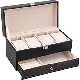 Watch Box 4 Watch Compartments Watch Box Watch Box Watches Storage Box Jewellery Box Black Jewellery Box for Men Women Watches Organiser Watch Box Watch Case Watch Box