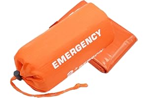 HREDZEO Sacco a Pelo d'Emergenza,Sacco da Bivacco Termico Impermeabile Coperta di Sopravvivenza Riutilizzabile per Outdoor Campeggio Trekking Viaggiare