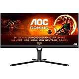 AOC Gaming U34G3XM - Monitor WQHD da 34 pollici, 1 ms MPRT, 144 Hz, FreeSync Premium, HDR10 (3440x1440, HDMI, DisplayPort), c