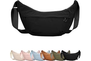 Fjquamitix Halbmond-Tasche für Damen und Herren, Umhängetasche, Nylon, mit verstellbarem Riemen, Halbmondschlinge, Schultertasche, Handtasche für Reisen, lässig, Eveyday