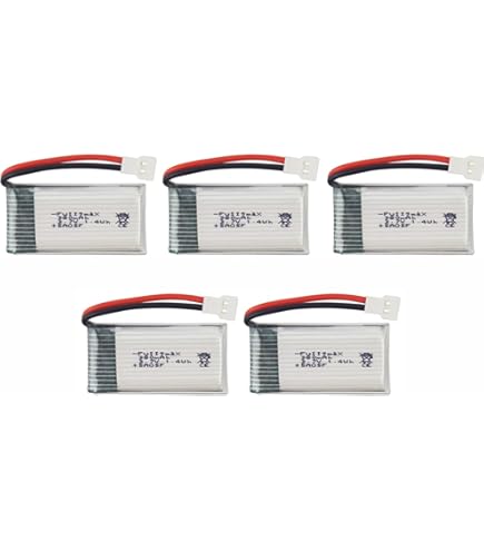 YUNIQUE GREEN-CLEAN-POWER - Kit de 4 Batteries Lipo 25C 3.7V 380mAh pour Drones | Chargeur Inclus | Compatible avec HUBSAN X4, H107, V252, 38x20x8 mm - 12 GR, Bleu