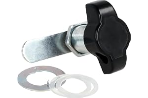Gedotec Metalllås, svart, DIN höger, Ø 19 x 25 mm, roterande lås för hänglås, Ø 5–7 mm, dörrlås för metallskåp, träskåp, skåp