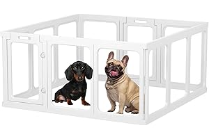 Gardner Pet Recinto per Cani in Acrilico Trasparente – Box Antigraffio e Antiscivolo, Parco Modulare per Cuccioli, Gatti e Conigli – Facile da Pulire, Espandibile, Animali Piccoli - 12 Pizzi, Bianco