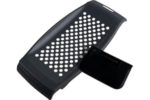 ‎FACKELMANN Fackelmann Spätzlereibe mit Teigschaber, Spätzlehobel aus Kunststoff, Spätzlepresse mit Teigkarte,1 Stück, Grau, 32x15x3cm