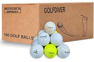 GOLFDIVER - 100 Cross Golfbälle | Lakeballs | Golfbälle | im Netzbeutel