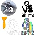 RXKFIGX 3 pcs Car Stickers Respect for Bikers Car Decoration Sticker Motorcycle Reflective Sticker Car Window Sticker for Cars Trucks Motorcycles Laptop Computer Skateboard Tablet