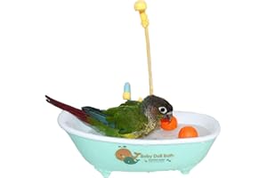 Youding Pet Bath Tub for Bird Parrot, Parrot Automatic Bathtub with Faucet Shower Bathing Feeder Bowl, Birdbath Bowl Fountain, Swimming Pool,Automatic