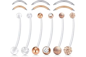 Rajnard Piercing Grossesse Nombril 14G Piercing Nombril Maternité Flexible Pouer Femmes Enceintes 38mm