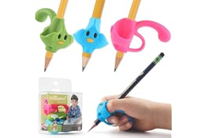 Firesara Guide Doigt Silicone, Aide Écriture Enfants Préscolaires Crayon D'aide 3 Pièces Poignées Crayon Ergonomiques Pour Droitiers Gauchers Pencil Grips Adults