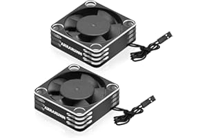 SIKKEBY Ventola motore RC 28000 giri/min, 2 pezzi, 30 x 30 mm, 7,4 V, ESC, in metallo, 540, 550, dissipatore di calore per motore 1/8, 1/10, 1/12, scala RC Auto 3650, motore senza spazzole (nero + argento)