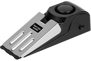 Flintronic Dörrstopp larm, 1 st. larm dörrstopp dörrlarm inbrottsskydd 120 dB, dörrsäkerhet justerbart dubbelskydd, säkerhetsanordning för hem, hotell och resor, (batterier ingår ej)