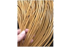 FEYART Rotondo in plastica rattan, 2,5 mm, in plastica di vimini rotondo, per riparare e tessere fai da te, cesto portaoggetti (kaki)