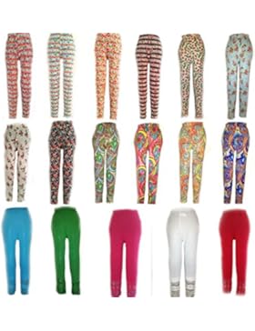 familientrends - Multi Pack 4pezzi, leggings da ragazza, leggings, tregging multicolore, a rose o con pizzo,...