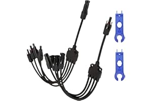 SUPBIKY 4-fach Y Solarstecker,2.5/4/6mm² Männlich/Weiblich photovoltaik solarpanel Stecker Steckverbinder,für Stecker Kabel Buchse Kupplung solaranlage Verteiler,Mit 2pcs Schraubenschlüssel