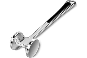 AOWOTO Meat Tenderiser, Meat Hammers, Meat Hammer for Tapping Steak Beef and Poultry with Comfortable Rubber Handle, Dishwasher Safe
