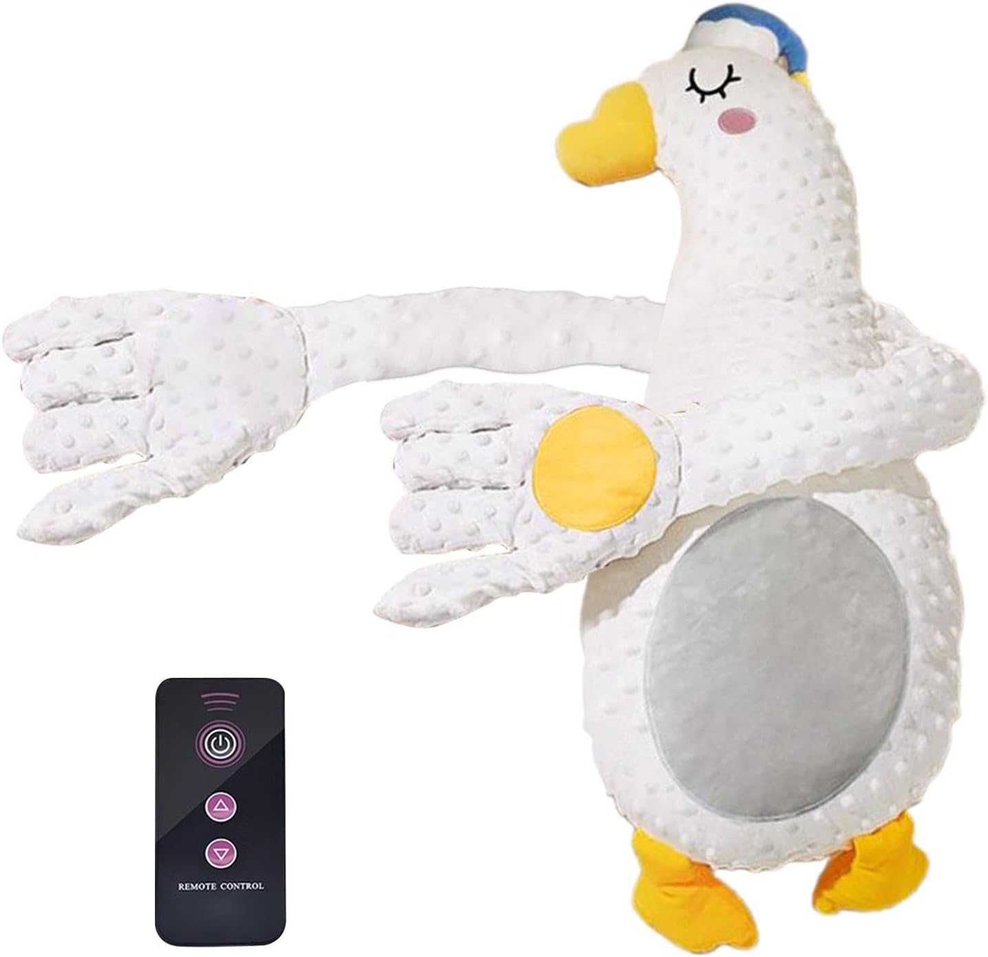 YNPQTDS Electric Animal Shape Toy with Remote Pearl Cotton 68x25cm Sleep Soother Patting Doll Slapping Soft Comfort Plush Animal for Boys Girls Vibrating Mattress Pad