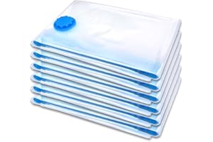 Schramm® - 6 borse di stoccaggio sottovuoto, da 100 x 80 cm, sacchetti per vestiti