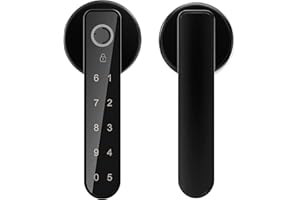 Wolf Guard TT02 Serratura della porta intelligente con impronte digitali, pomello della porta di ingresso senza chiave con tastiere, codice di accesso e chiavi