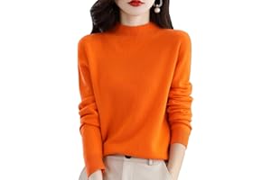 CUSON Cashmere Sweaters for Women, 100% Cashmere Long Sleeve Crew Neck Soft Warm Pullover Knit Jumpers