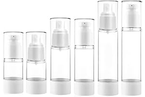 QINGYIWL 6 Stk Leer Airless Pumpspender Creme Spender Pumpspender, Tragbarer Leere Nachfüllbar Vakuum Reiseflaschen zum Befüllen Reiseset Kosmetik für Lotion Creme Gel Shampoo Parfüm Toilettenartikel