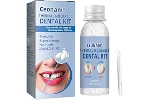 CEONAM Kit de reparación de dientes – Kit de reemplazo de dientes para restauración temporal de dientes perdidos y rotos, repuesto de dentaduras postizas, cuentas de ajuste térmico DIY