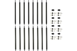 KANGUI Lot de 8 poteaux de Filet de sécurité Ø25mm pour Trampolines avec Mousse, visserie et Capuchon (Longueur Totale 215cm)