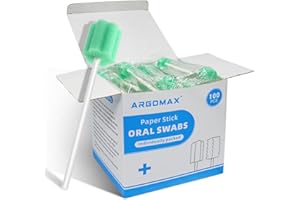 ARGOMAX Gąbki do jamy ustnej, sterylne waciki dentystyczne, 100 szt., gąbka do pielęgnacji jamy ustnej, waciki higieniczne, waciki higieniczne do jamy ustnej, waciki higieniczne
