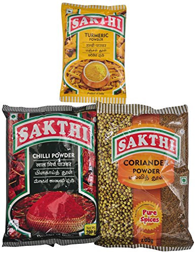 Sakthi Chilli Powder 200Gm Coriander Powder 200Gm And Turmeric Powder 50Gm RS.90 (29.00% Off) - Amazon Sakthi Chilli Powder 200Gm Coriander Powder 200Gm And Turmeric Powder 50Gm RS.90 (29.00% Off) - Amazon