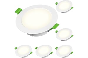 Azhien LED Foco Empotrable 230V,4W Focos de Techo IP44 Juego de 6,68-75 mm Diámetro de Instalación,440LM LED Luces Empotrables,4000K Blanco Natura Plano Spot,Ideal para el Hogar,Baño
