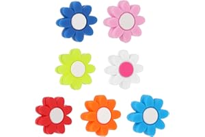 Qianyu Smorzatori di vibrazioni per racchette da tennis, 7 pezzi, in silicone, con motivo floreale, per smorzamento delle corde, accessori per ridurre le vibrazioni della racchetta per i giocatori