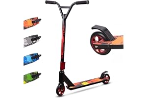 MEE GOO Trottinette freestyle Pro ABEC-10 - Plateau en alliage léger - Cadre robuste pouvant supporter jusqu'à 100 kg - Roulements de skate Park intermédiaires et débutants