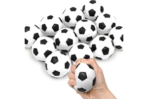 GUUFOO Lot de 12 Balle Balle Anti Stress Football, 5cm Mini Balles Foot, Ballon Foot Mousse Souple,Balle Anti-Stress Sport pour Soulager l'anxiété,Jouet Ballons Mousse Gonflables