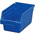 Akro-Mils 30090 Plastic Nesting ShelfMax Storage Bin Box, (12-Inch x 6-Inch x 6-Inch), Blue, (10-Pack)