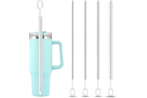 VAUKI Strohhalm bürste für Stanley Tumbler - Vollborsten Strohhalm Reinigungsbürsten Extra-Lang 26cm Gesamtlänge mit Rutschgriff, Vollflächenbürste vs Halbborsten (4 Stück)-Neu