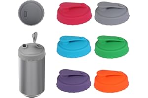SUNNIFLY Set da 6 Coperchi in Silicone per Lattine, Tappi Ermetici a Scatto per Bibite, 6 Colori Vivaci, BPA Free, Diametro 6.3cm, Ideale per Festa/Picnic/Ufficio