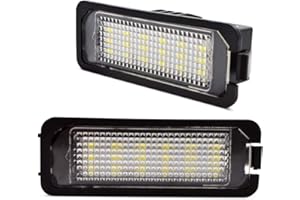 LncBoc LED Éclairage plaque immatriculation auto ampoules super brillant CanBus Pas d'erreur 6000K xénon blanc froid 5 W 12 V 18 SMD Feux arrière pour Golf 5 6 7 etc, 2 Pièces