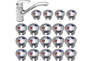 Luxylei Indicateur Chaud et Froid pour robinets 20pcs Boutons universels de Signes Chauds et froids pour Cuisine Salle de Bain éviers robinets pièce de Rechange