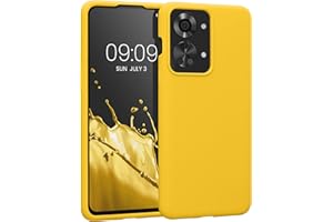 kwmobile Carcasa Compatible con OnePlus Nord 2T 5G Funda - Case TPU y Silicona antigolpes - Apto Carga inalámbrica - Amarillo chillón