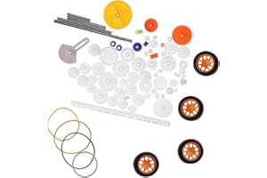 GAROSA Kunststoff Getriebe Kit für Hobby – 78 Stücke, inkl. Riemenscheibe, Riemenschnecke, Rack und Zubehör für DIY Roboter und Smart Auto Modelle