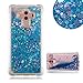 Produktbild Aearl Für Huawei Mate 10 Pro Treibsand Handyhülle, Silikon TPU Weich Stoßfest Bumper Schutzhülle Glitzer Durchsichtig Süße Flüssig Bewegende Quicksand Hülle mit Displayschutzfolie - Blaues Herz
