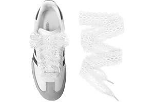 UamGlsob 3cm Breit Lace Schnürsenkel, Flache Schnürsenkel Blumen Ballett-Stil, Süße Spitze Schnürsenkel für Madame Turnschuhe, Sport, Laufen