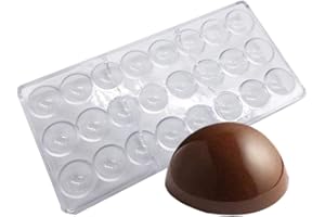 SONSMER Plaque de 21 moules à bonbons en polycarbonate transparent - pour les bonbons, les gelées, les chocolats rond