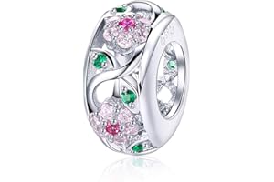 LaMenars Mat Couleur Murano Verre Charme 925 Perles En Argent Sterling pour Bracelets, Halloween Anniversaire Bijoux Cadeaux Femmes Filles