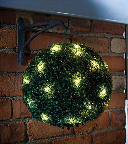 28cm Dual Function Solar Powered Topiary Garden Ball Sphere 20 Led Lights